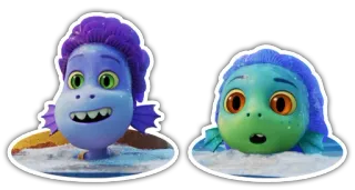 👬 Luca Cartoon, Fisch, Seeungeheuer, Disney, Pixar telegram sticker