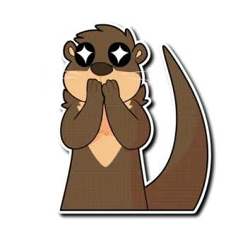 ✨ otter, cute, animal, cartoon telegram sticker