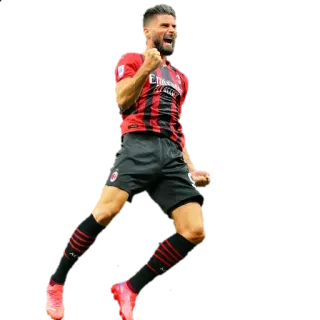 🔥 Olivier Giroud futebol, futebol, jogador, esporte, gol, comemoração, AC Milan, Giroud telegram sticker