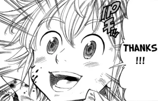 😃 THANKS !!! manga, anime, thanks, expression, blood, cartoon telegram sticker
