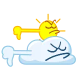 👎 sole, nuvola, pollice verso, non mi piace, triste, meteo telegram sticker