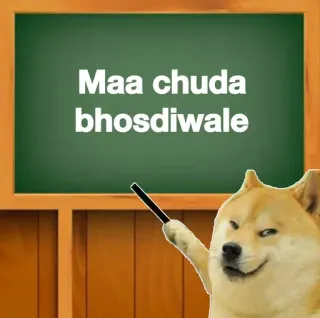 😜 Maa chuda bhosdiwale Doge, Obraźliwe, Indyjski telegram sticker