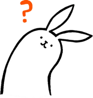 ❓ coniglio, punto interrogativo, cartone animato, animale, carino telegram sticker
