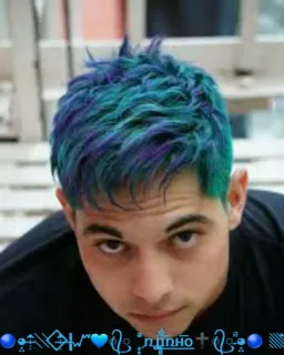 👀 zinho Porträt, Mann, blaue Haare, Person, Junge telegram sticker