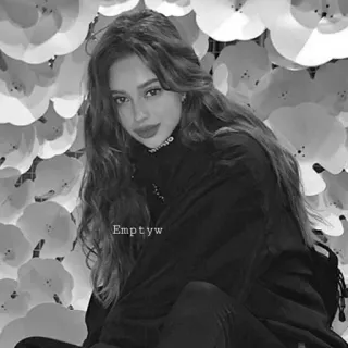 🥀 Emptyw женщина, портрет, черно-белый, брюнетка, девушка, красивая, стиль telegram sticker