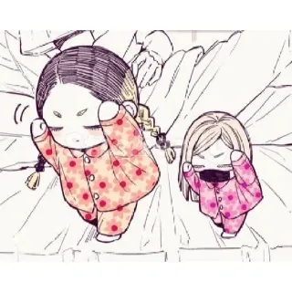 😴 anime, cartoon, chibi, sleepwear, cute telegram sticker