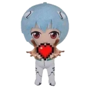 ❤ Rei Ayanami Evangelion anime, manga, heart, rei ayanami, evangelion, chibi telegram sticker