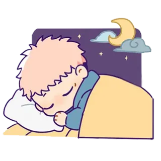 😴 dormir, noite, lua, estrelas, sonho, sonolento whatsapp sticker