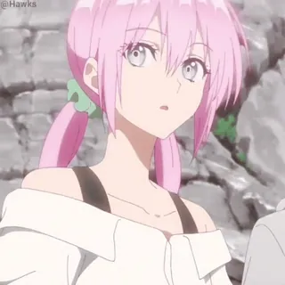 😐 Anime Mädchen, rosa Haare, Cartoon, Anime Figur, niedlich telegram sticker