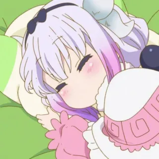 ☁️ Kanna Kamui Miss Kobayashi's Dragon Maid Anime, Drago, Sonno, Carino, Kawaii, Dormire, Dragon Maid, Kanna telegram sticker