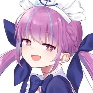🔮 Minato Aqua Hololive Anime, Vtuber, Gadis, Rambut ungu, Hololive, Minato Aqua, Jangkar, Senyum telegram sticker