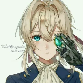 ☹️ Violet Evergarden Violet Evergarden, 2018.1.28 anime, character, fanart, drawing, illustration, violet evergarden telegram sticker