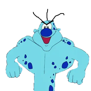 😄 cartoon, monster, blue, character, animation, funny, creature whatsapp sticker