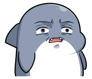 😧 dolphin, cartoon, expression, funny, sticker, cute telegram sticker