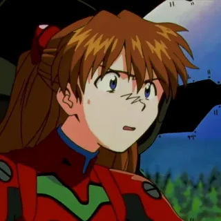😨 Asuka Langley Sohryu Neon Genesis Evangelion anime, character, female, red, expression, confused, asuka langley telegram sticker