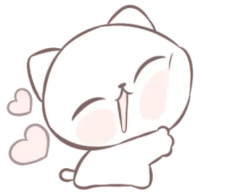 ❤️ gato, fofo, kawaii, animal, coração, adesivo, desenho animado whatsapp sticker