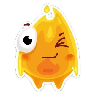 😉 kartun, kuning, monster, satu mata, imut, mengedipkan mata whatsapp sticker