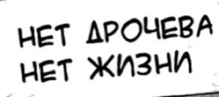 😃 НЕТ ДРОЧЕВА
НЕТ ЖИЗНИ Russian, text, offensive telegram sticker