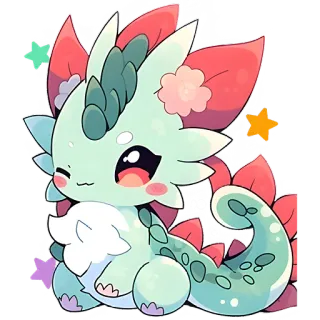 😉 süß, kawaii, monster, fantasie, tier, chibi, aufkleber, entzückend telegram sticker