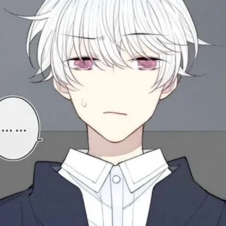 🥞 ... anime style, manhwa, webtoon, anime character, boy, white hair telegram sticker