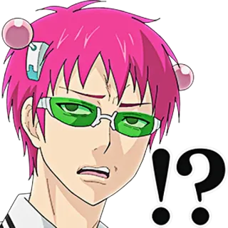 🤨 Saiki Kusuo The Disastrous Life of Saiki K. Anime, Saiki, Kusuo, Disastrous Life, Pergunta, Exclamação, Confuso telegram sticker