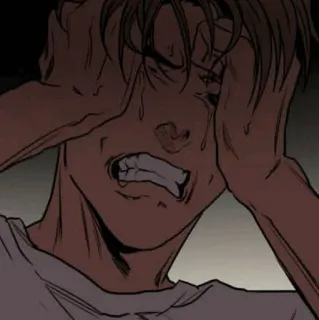 💉 piangere, triste, stressato, arrabbiato, uomo, emozioni, anime telegram sticker