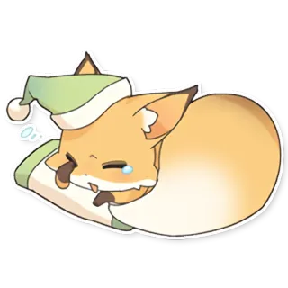 😴 fuchs, tier, süß, schlafend, müde, verschlafen, cartoon whatsapp sticker