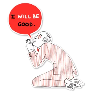 🙏 I WILL BE GOOD. desculpa, arrependimento, desenho animado, oração, maneiras whatsapp sticker