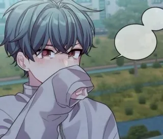 👀 anime, manga, buồn, khóc, con trai, thiếu niên, cảm xúc whatsapp sticker