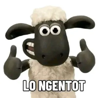 🙈 LO NGENTOT 绵羊, 动物, 卡通, 点赞, 搞笑 whatsapp sticker