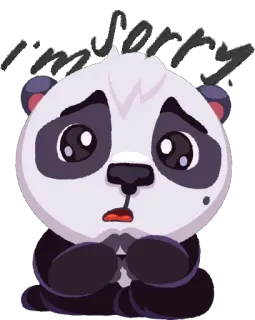 😬 I'm Sorry Panda, Sorry, Verontschuldiging, Schattig, Dier telegram sticker