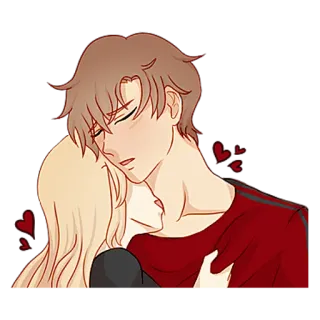 🤗 coppia, amore, abbraccio, cartoni animati, romantico, affetto, emozioni telegram sticker