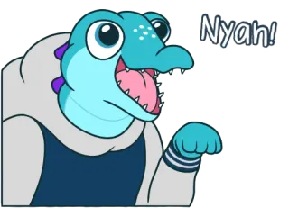 🤗 Nyah! Dessin animé, Monstre, Mignon, Créature, Personnage, Joyeux whatsapp sticker