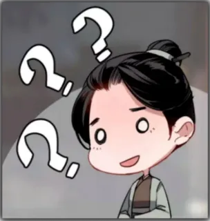 🤥 물음표, 치비, 애니메이션, 만화, 귀여운, 혼란스러운 whatsapp sticker