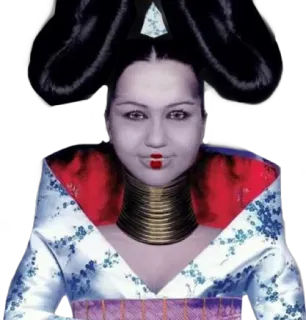 😁 femme, coiffure, vêtements, geisha, maquillage, portrait telegram sticker