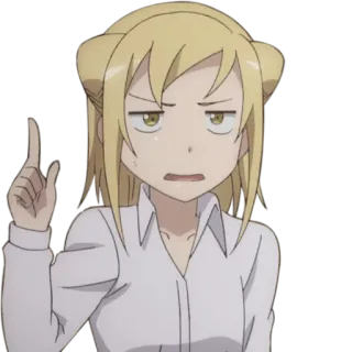 😓 animé, personnage, fille, blonde, expression telegram sticker