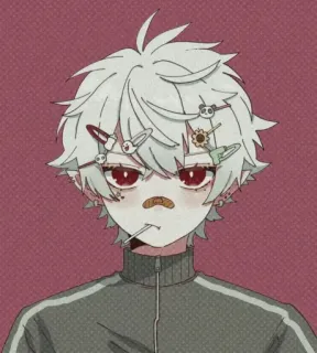🤍 anime, boy, character, cute, sticker, cartoon, anime boy whatsapp sticker