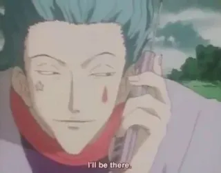 😑 Hisoka I'll be there. Anime, Manga, Hunter x Hunter, Hisoka Morow, Llamada telefónica whatsapp sticker