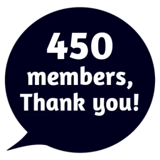 ❤ 450 members, Thank you! Mitglieder, Danke, Feier, Community whatsapp sticker