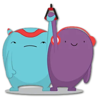 🙌 만화, 캐릭터, 헤드폰, 괴물, 귀여운, 웃긴 telegram sticker
