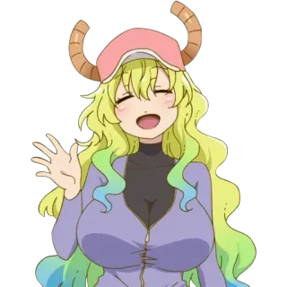 😄 Lucoa Miss Kobayashi's Dragon Maid Anime, Draak, Lucoa, Kawaii whatsapp sticker