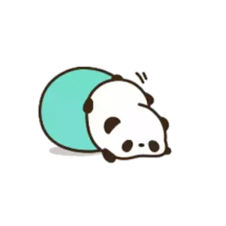 😕 Panda, Lindo, Perezoso, Animal, Dibujo animado, Dormilón telegram sticker