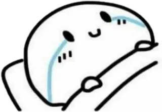 🛏 chorando, triste, emoji, lágrimas, desenho animado whatsapp sticker