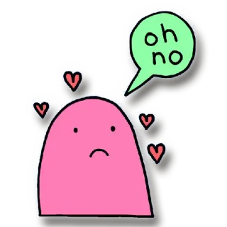 😩 oh no 漫画, ピンクの塊, まずい, ハート, 悲しい, かわいい, ステッカー telegram sticker