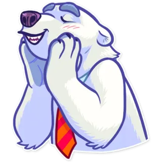 ☺️ oso, animal, dibujos animados, pegatina, feliz, corbata whatsapp sticker