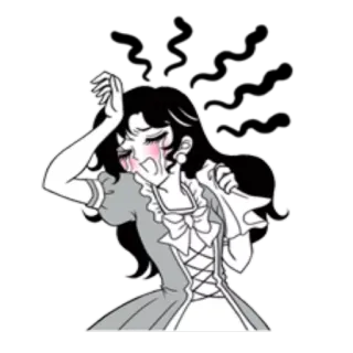 😢 crying, sad, upset, emotional, anime, manga, woman, tears telegram sticker