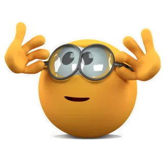 👦 อิโมจิ, มีความสุข, แว่นตา, 3 มิติ, ตา telegram sticker
