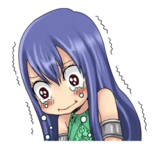 😢 Levy McGarden Fairy Tail Anime, Mangá, chorando, triste, Levy McGarden, Fairy Tail whatsapp sticker