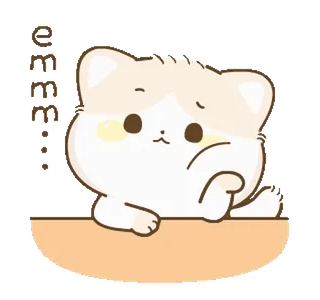 😕 me... грустный, кот, милый, мультик whatsapp sticker