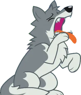 😖 wolf, animal, cartoon, grey, nature telegram sticker